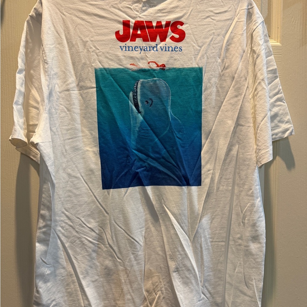 Vineyard Vines White T-Shirt with Blue Logo